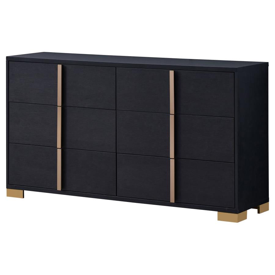 Marceline Black Dresser - furniture place usa
