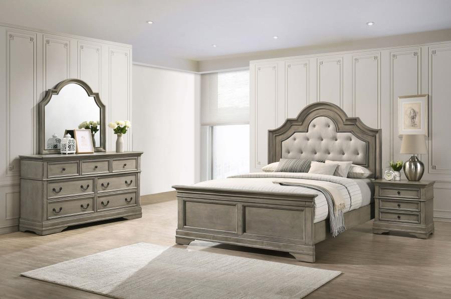 Manchester Brown California King Bed 4 Pc Set - furniture place usa