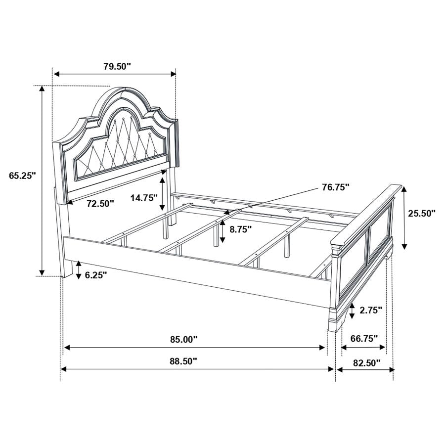 Manchester Brown California King Bed 4 Pc Set - furniture place usa