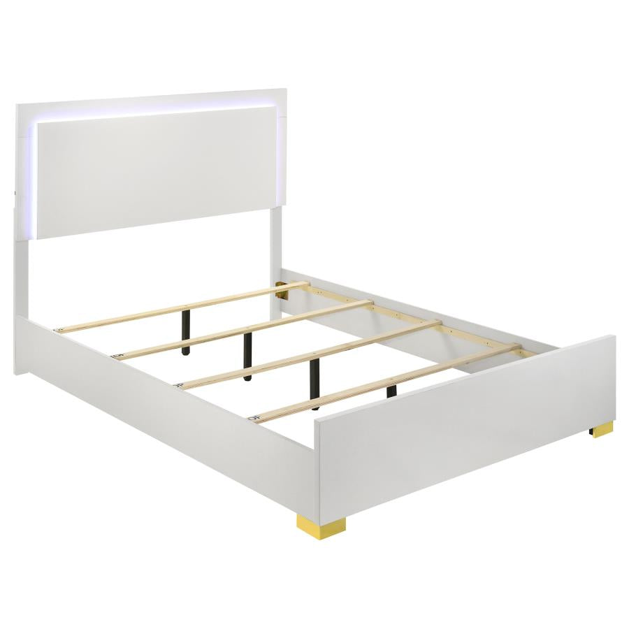 Marceline White Eastern King Bed 5 Pc Set - furniture place usa