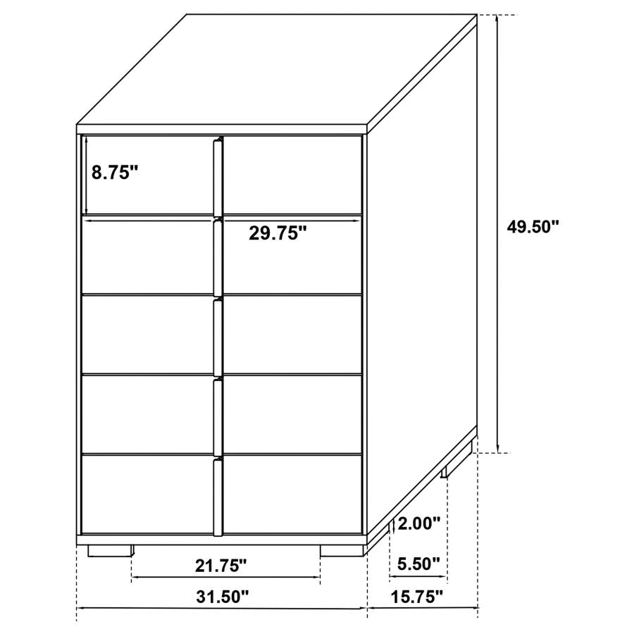 Marceline White Chest - furniture place usa
