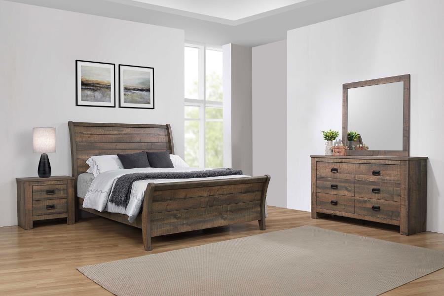 Frederick Brown Eastern King Bed 4 Pc Set - furniture place usa
