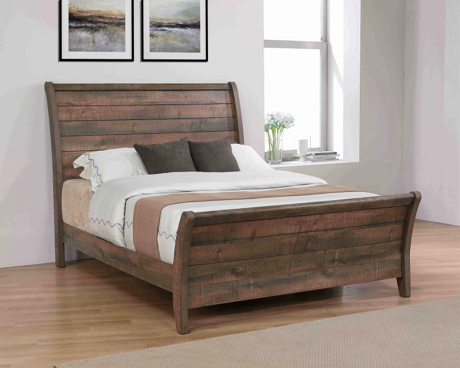 Frederick Brown Queen Bed - furniture place usa