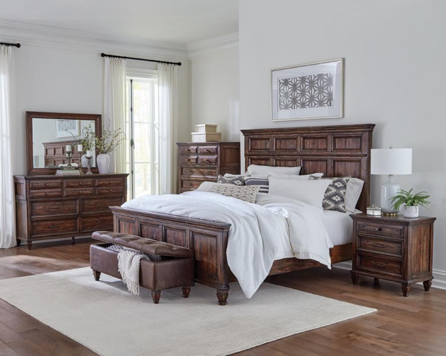 Avenue Brown Eastern King Bed 5 Pc Set - furniture place usa