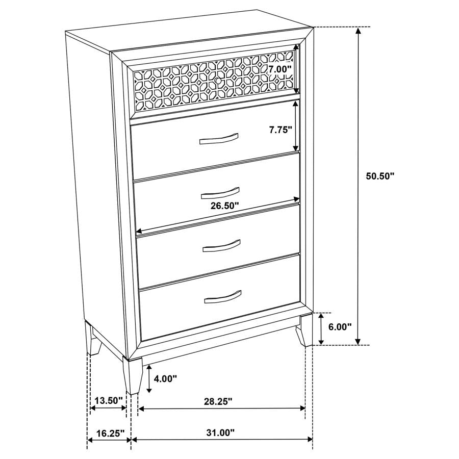 Valencia Brown Chest - furniture place usa