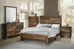 Sidney Brown Queen Bed 4 Pc Set - furniture place usa