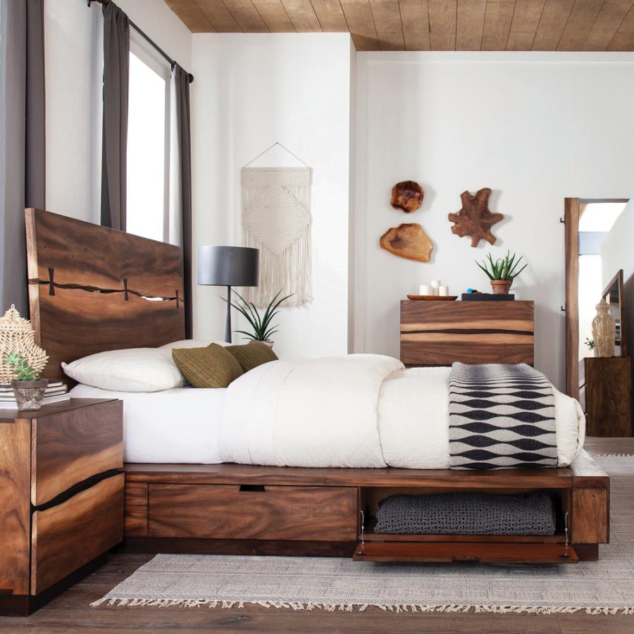Winslow Brown Queen Storage Bed - furniture place usa