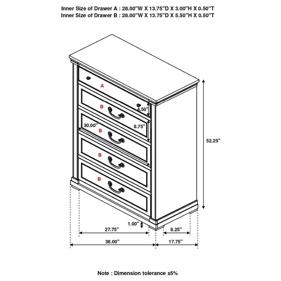 Hillcrest Ivory Chest - furniture place usa