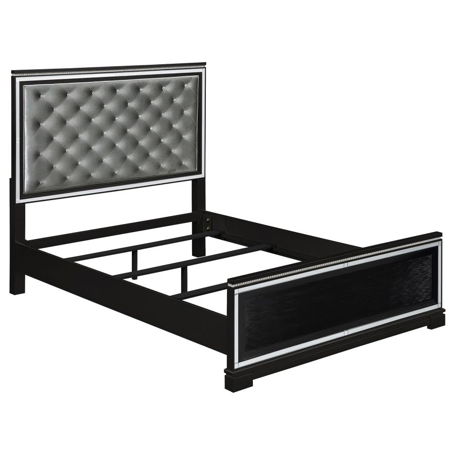 Cappola Black Eastern King Bed 5 Pc Set - furniture place usa