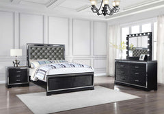 Cappola Black California King Bed 4 Pc Set - furniture place usa
