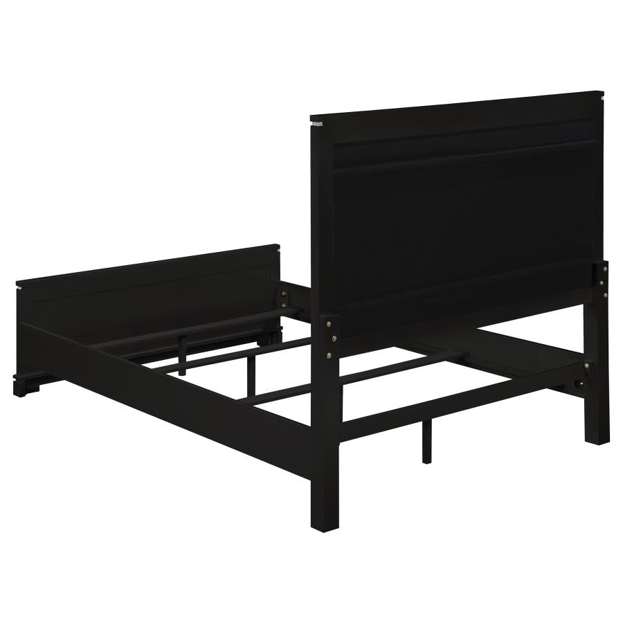 Cappola Black Queen Bed 5 Pc Set - furniture place usa