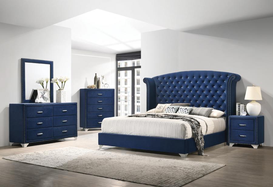 Melody Blue Queen Bed - furniture place usa