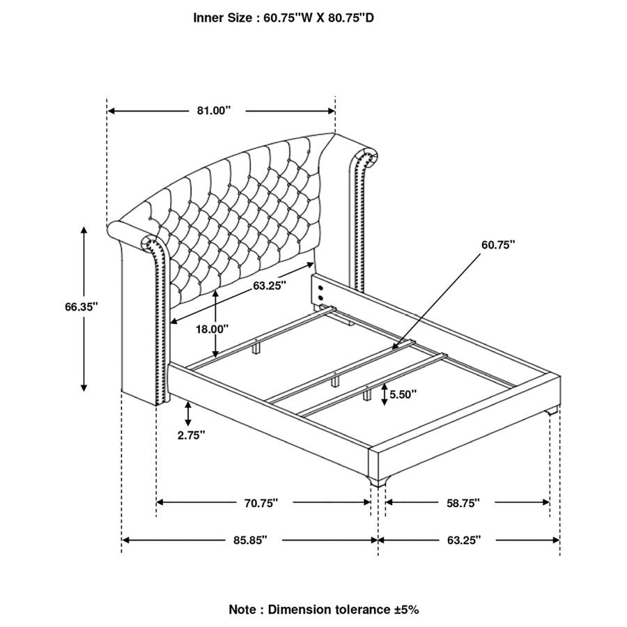 Melody Blue Queen Bed - furniture place usa