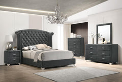Melody Grey Eastern King Bed 5 Pc Set - furniture place usa