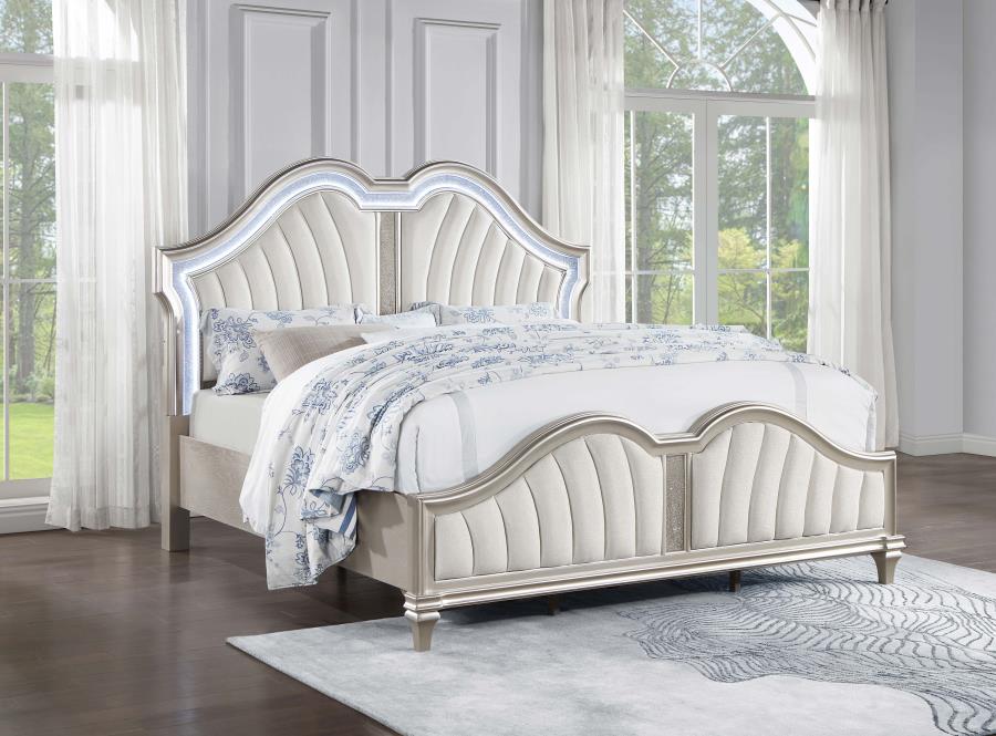 Evangeline Silver Queen Bed - furniture place usa