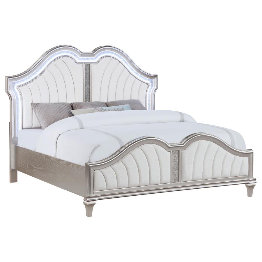 Evangeline Silver Queen Bed - furniture place usa