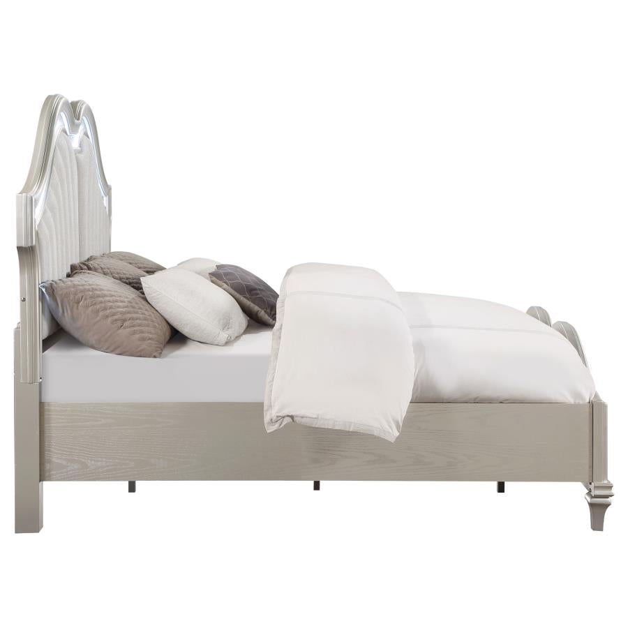 Evangeline Silver Queen Bed - furniture place usa