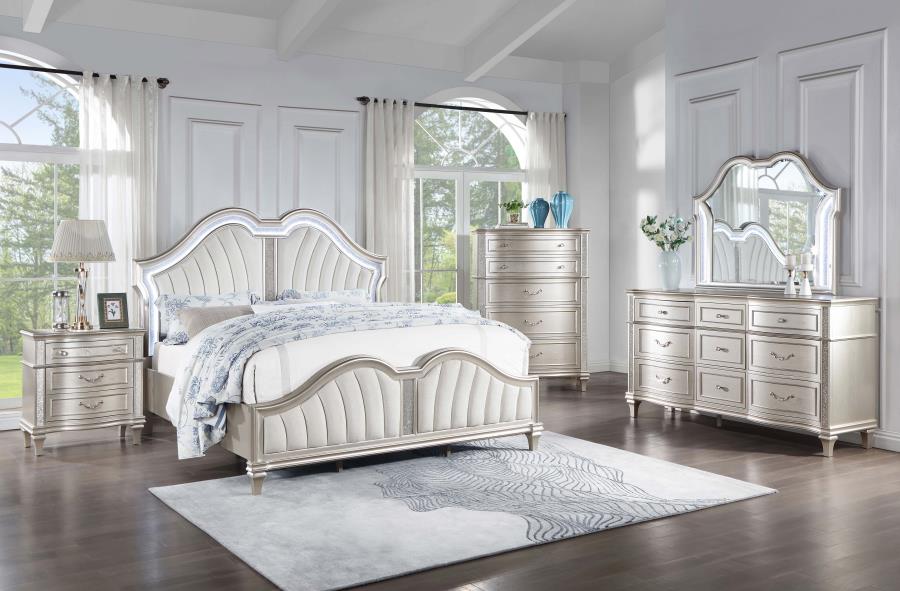 Evangeline Silver Queen Bed - furniture place usa