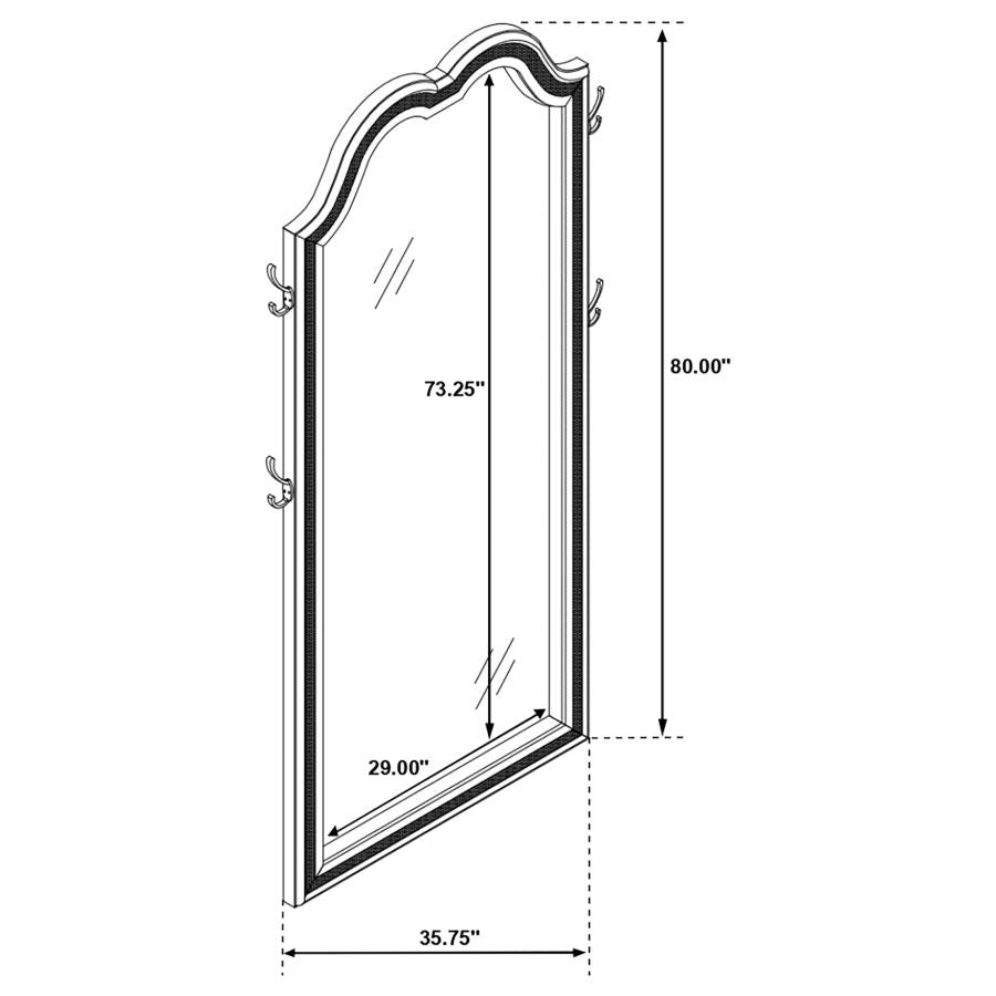 Evangeline Silver Floor Mirror - furniture place usa