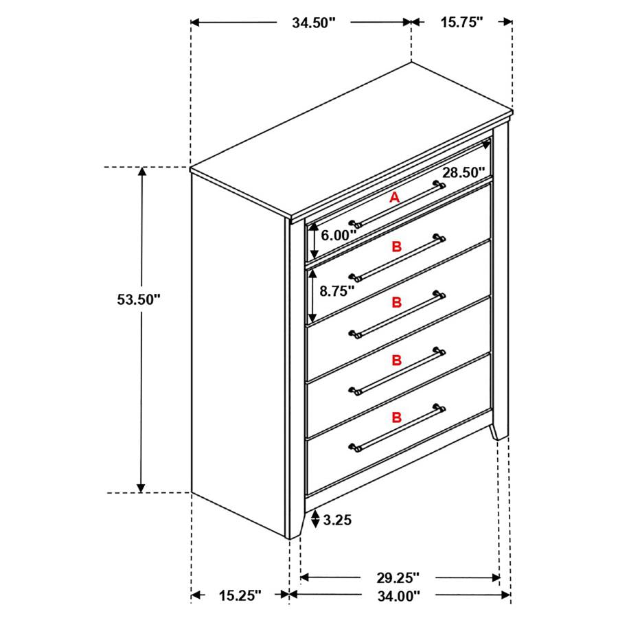 Ridgedale Brown Chest - furniture place usa