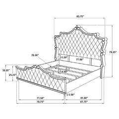 Antonella Beige Eastern King Bed - furniture place usa