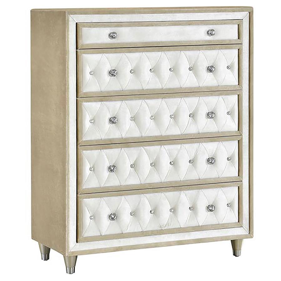 Antonella Beige California King Bed 5 Pc Set - furniture place usa