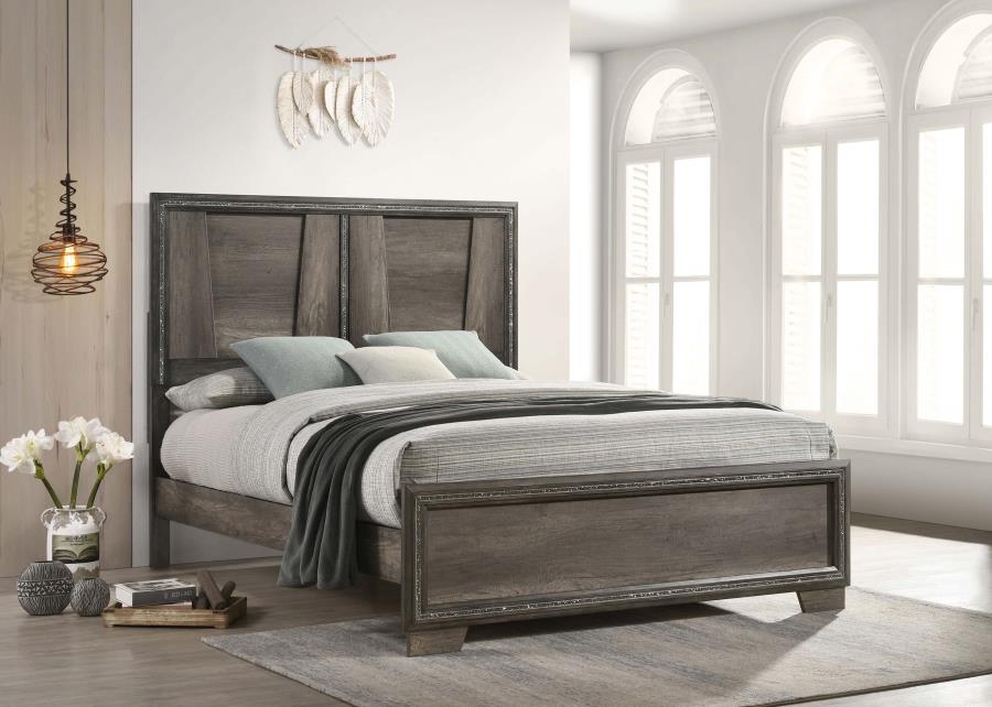 Janine Grey Queen Bed - furniture place usa