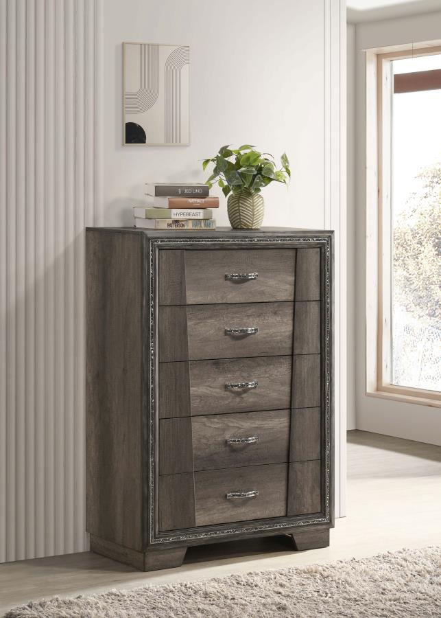 Janine Grey Chest - furniture place usa