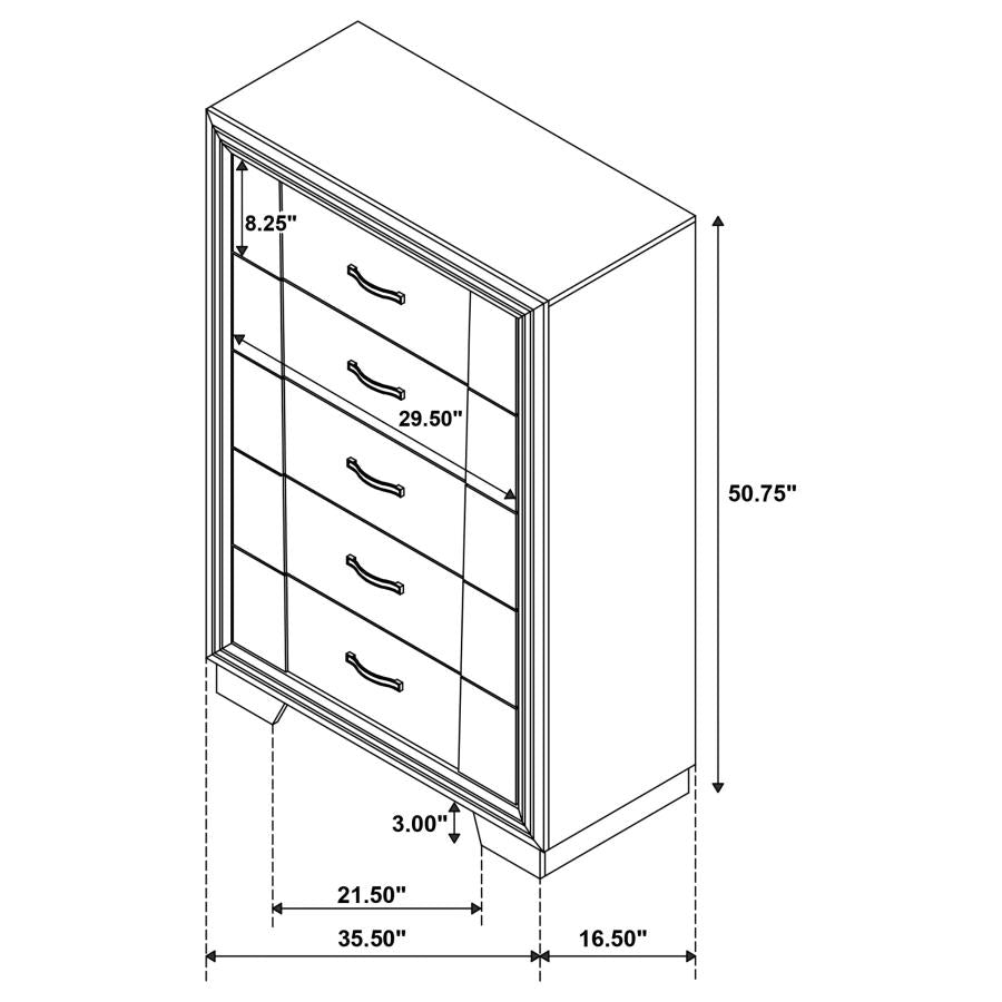Janine Grey Chest - furniture place usa