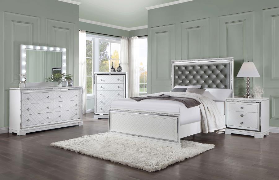 Eleanor White California King Bed - furniture place usa
