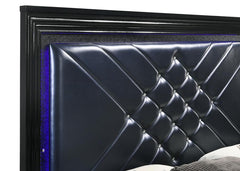Penelope Black Eastern King Bed - furniture place usa