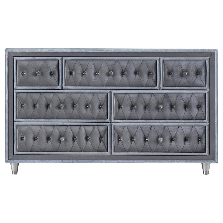 Antonella Grey California King Bed 5 Pc Set - furniture place usa