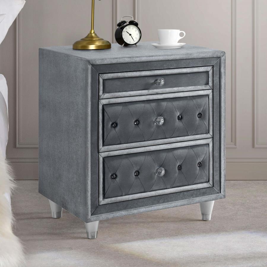 Antonella Grey Nightstand - furniture place usa