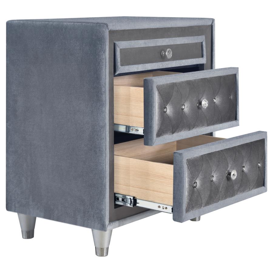 Antonella Grey Nightstand - furniture place usa