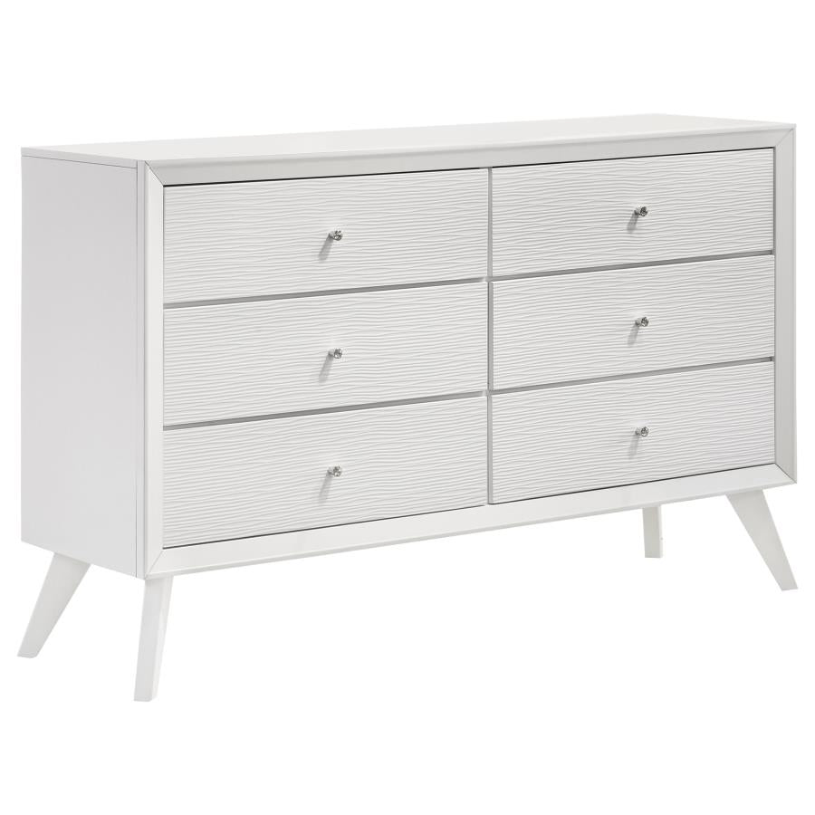 Janelle White Eastern King Bed 4 Pc Set - furniture place usa