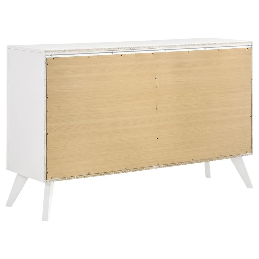 Janelle White Eastern King Bed 4 Pc Set - furniture place usa