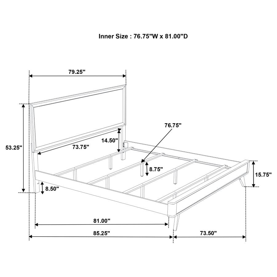 Janelle White Eastern King Bed - furniture place usa