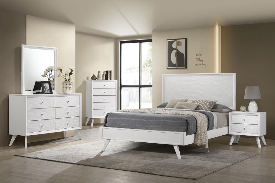 Janelle White Queen Bed 4 Pc Set - furniture place usa