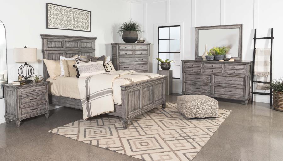 Avenue Grey California King Bed 4 Pc Set - furniture place usa