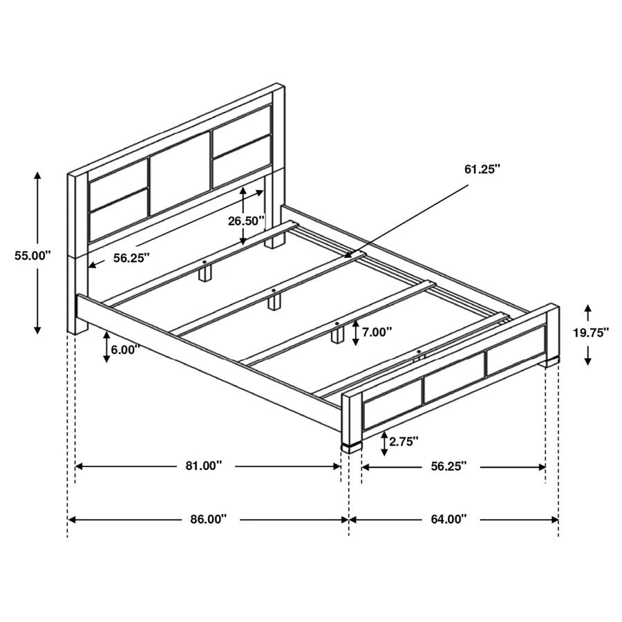 Lorenzo Grey Queen Bed 4 Pc Set - furniture place usa