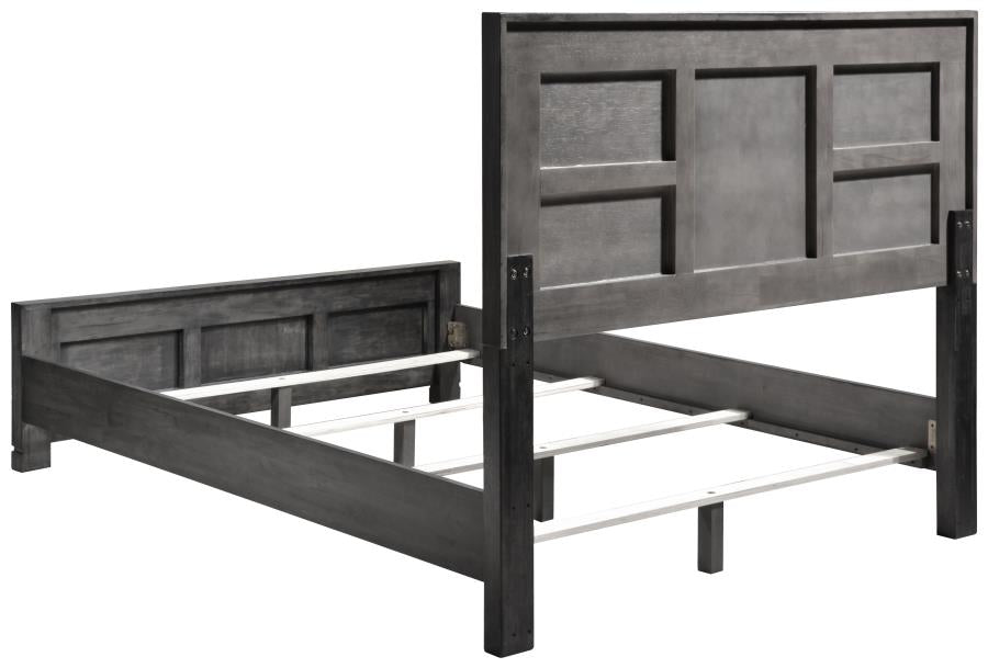 Lorenzo Grey Queen Bed 5 Pc Set - furniture place usa