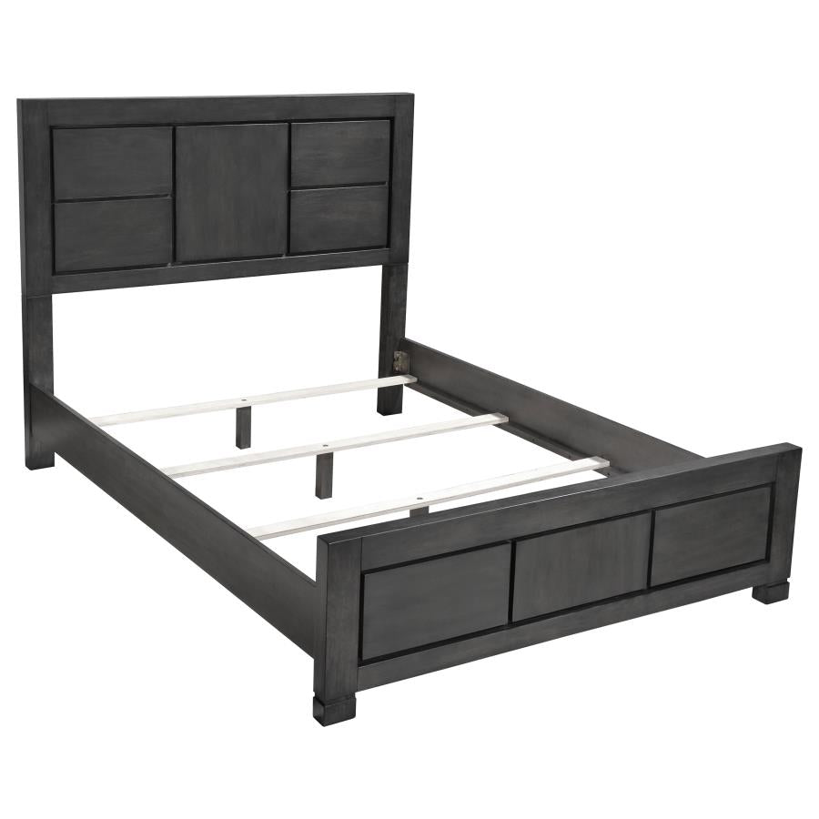 Lorenzo Grey Queen Bed - furniture place usa