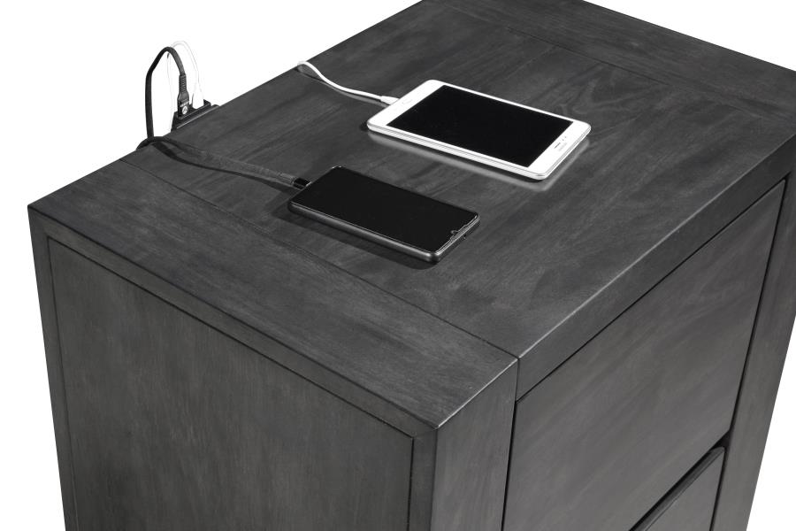 Lorenzo Grey Nightstand - furniture place usa