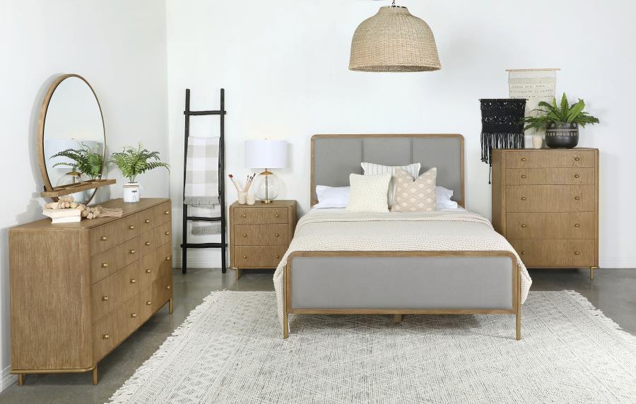 Arini Brown Queen Bed 5 Pc Set - furniture place usa