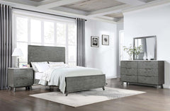 Nathan Grey California King Bed 4 Pc Set - furniture place usa