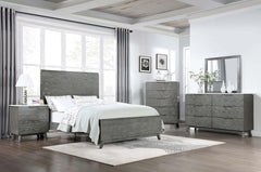 Nathan Grey California King Bed 5 Pc Set - furniture place usa