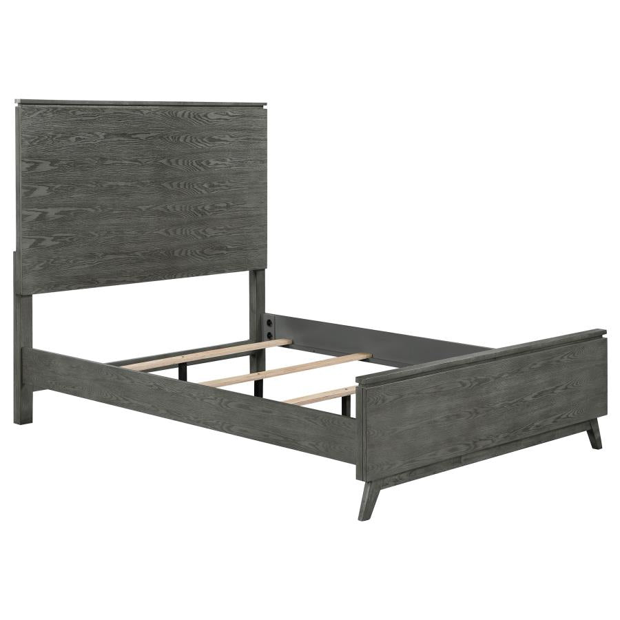 Nathan Grey Queen Bed 5 Pc Set - furniture place usa