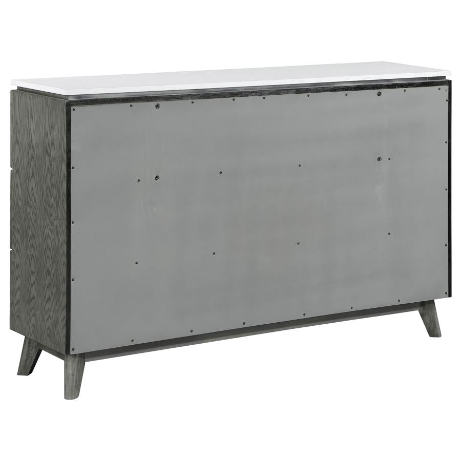 Nathan Grey Queen Bed 5 Pc Set - furniture place usa