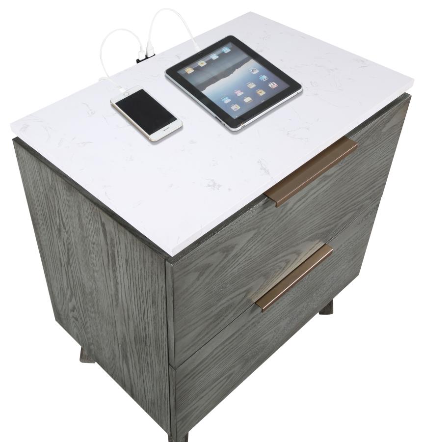 Nathan Grey Nightstand - furniture place usa