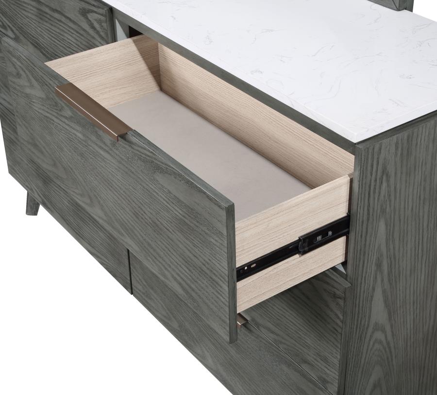 Nathan Grey Dresser - furniture place usa